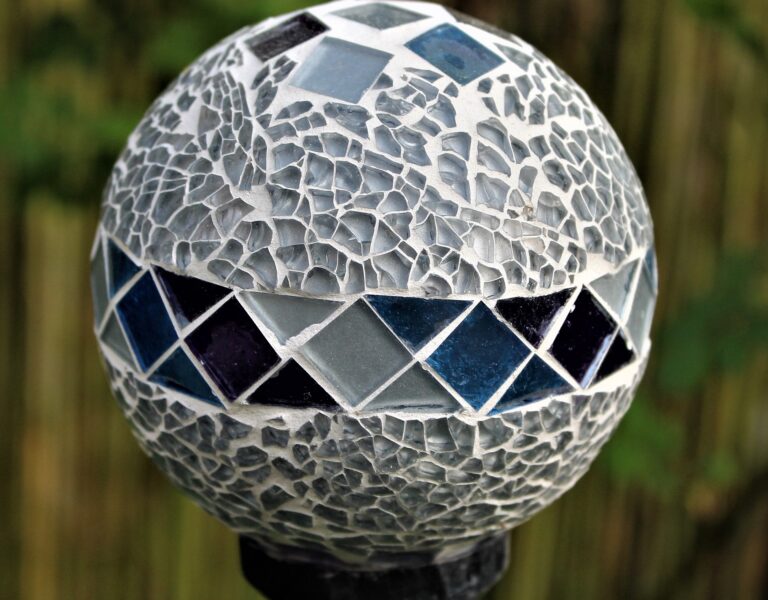 Ball glass garden art Fused