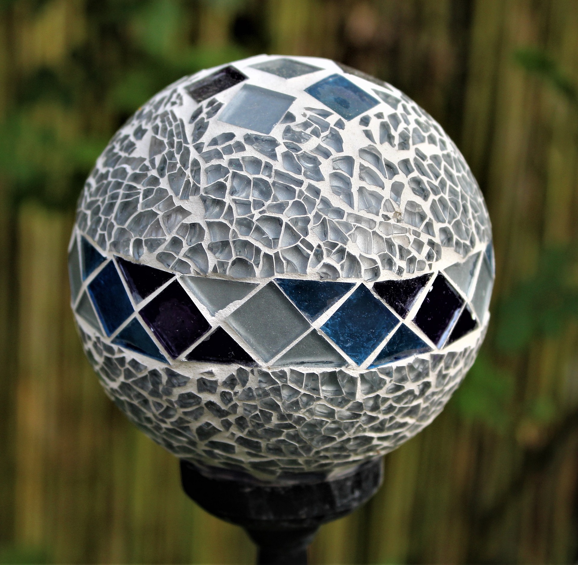 Ball glass garden art Fused