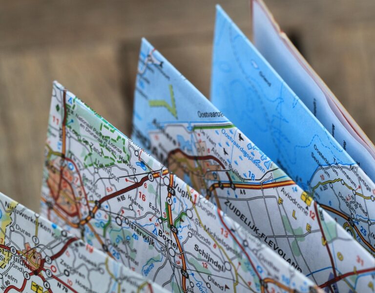 Folding plan map travel geography